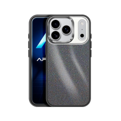 Capa Duro Designer com Glitter para Apple iPhone 17 Pro Max Preto